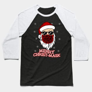 Christmas 2020 Santa with Face Mask Quarantine Funny Baseball T-Shirt